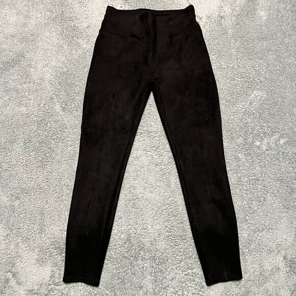 Spanx Pants Womens Large Faux Suede High Rise Stretch Skinny Leggings 20322R - Picture 1 of 11